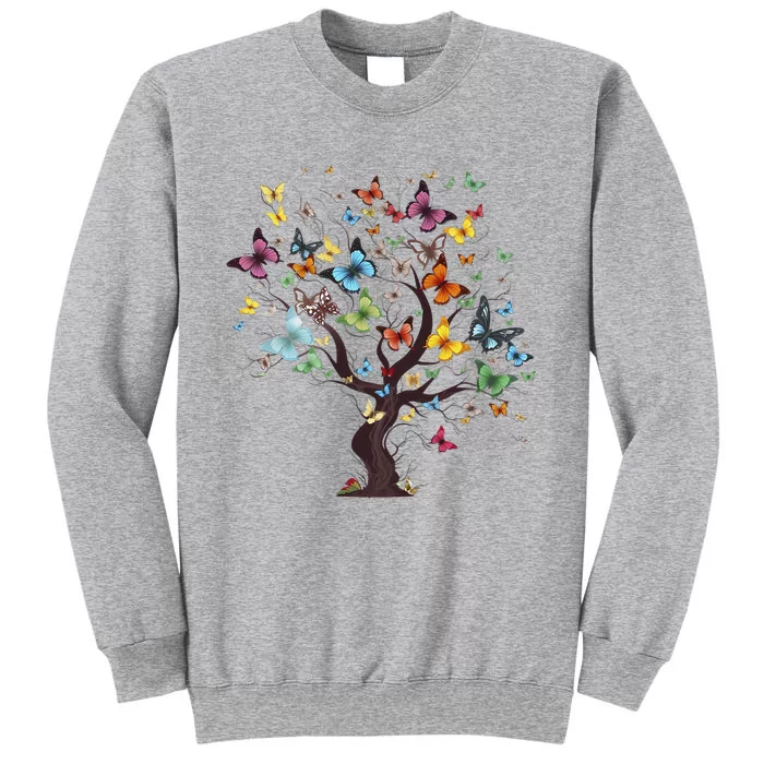 Beautiful Colorful Butterfly Tree Tall Sweatshirt