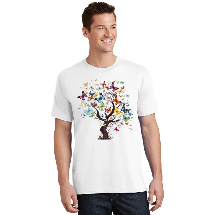 Beautiful Colorful Butterfly Tree T-Shirt