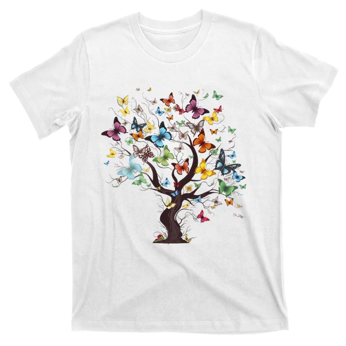 Beautiful Colorful Butterfly Tree T-Shirt