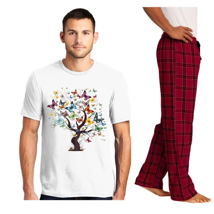 Beautiful Colorful Butterfly Tree Pajama Set