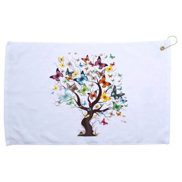 Beautiful Colorful Butterfly Tree Grommeted Golf Towel