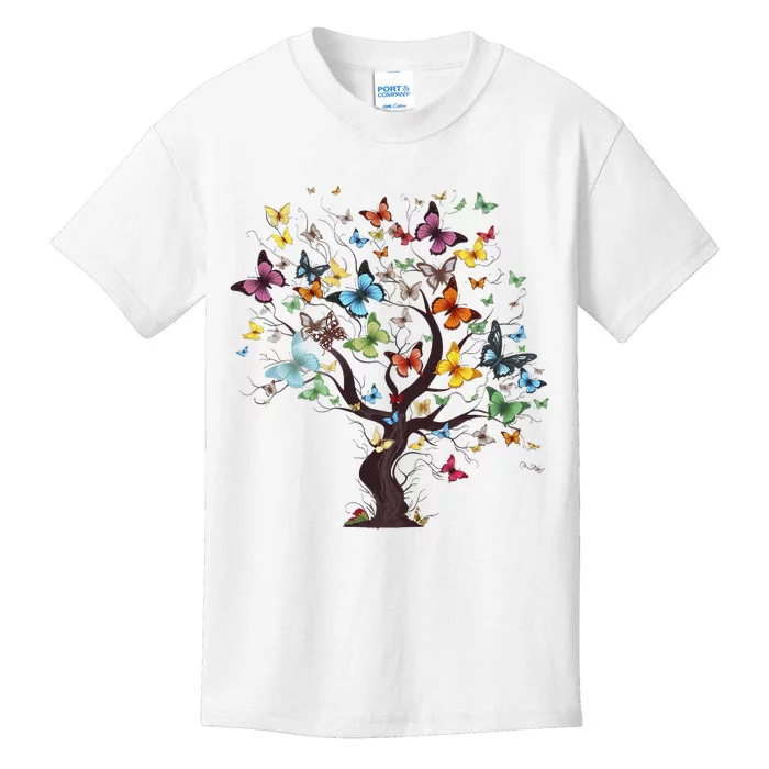 Beautiful Colorful Butterfly Tree Kids T-Shirt