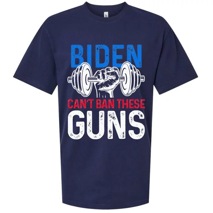 Biden Can't Ban These Guns Funny Fitness Wear Sueded Cloud Jersey T-Shirt