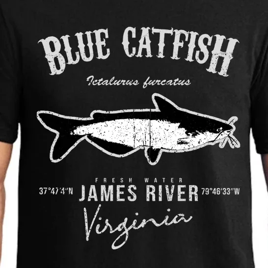 Blue Catfish Bass At James River Pajama Set