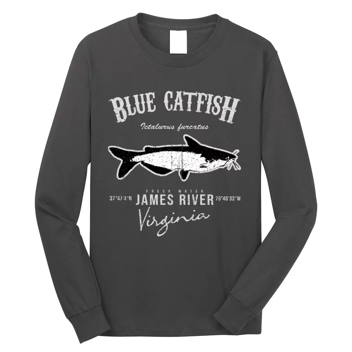Blue Catfish Bass at James River Long Sleeve Shirt