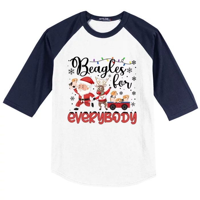 Beagle Christmas Beagles For Everybody Beagle Xmas Great Gift Baseball Sleeve Shirt