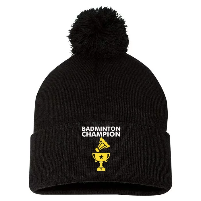 Badminton Champion Birdie Pom Pom 12in Knit Beanie