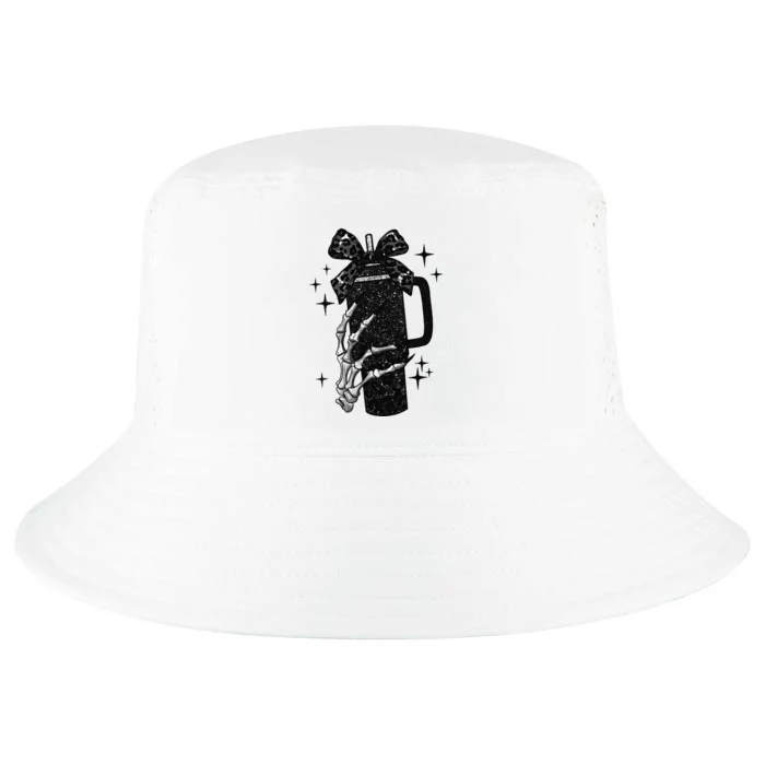 Black Coquette Bow Skeleton Cool Comfort Performance Bucket Hat