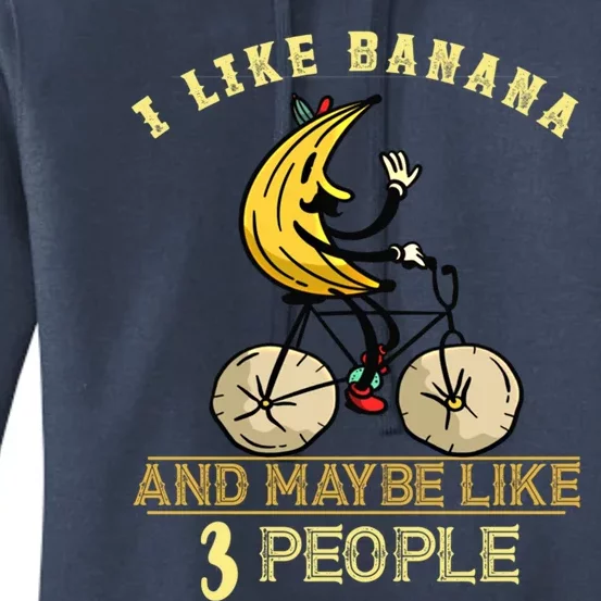 Banana Cycling Bike I Like Banana Summer Fruit Banana Lover Gift Women's Pullover Hoodie