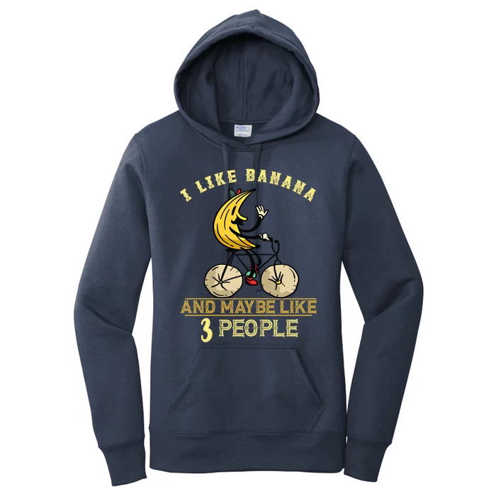 Banana Cycling Bike I Like Banana Summer Fruit Banana Lover Gift Women's Pullover Hoodie