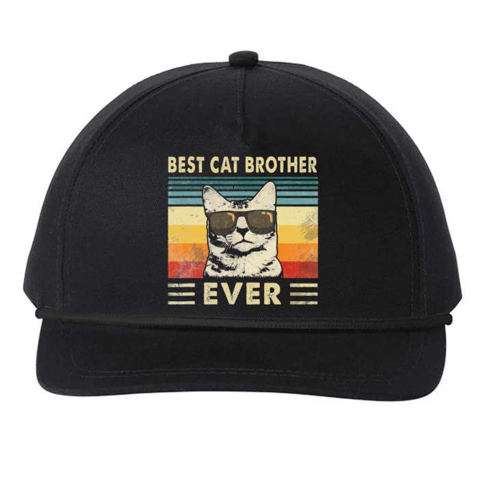 Best Cat Brother Ever Vintage Retro Cat Dad Father Day Snapback Five-Panel Rope Hat