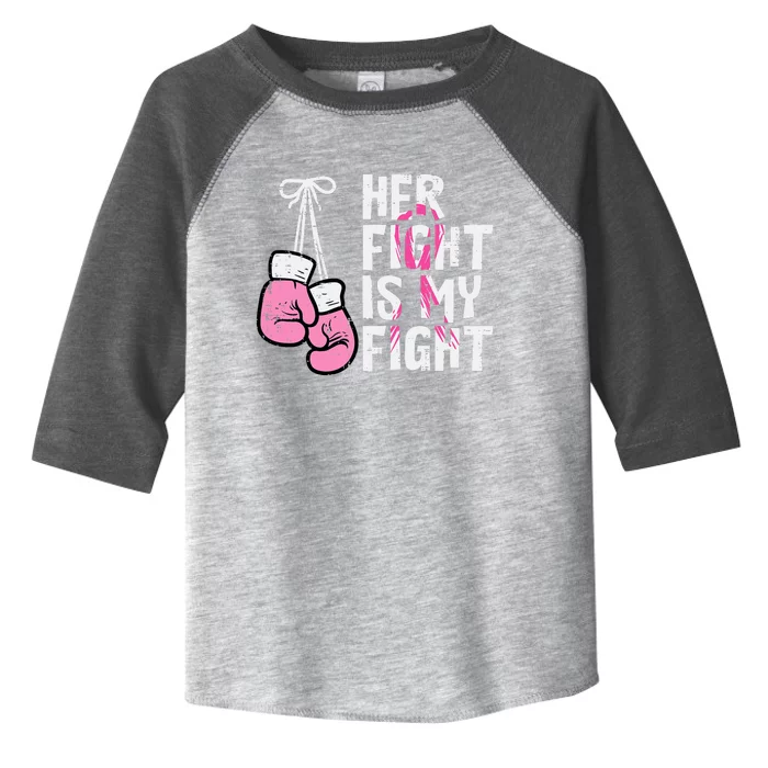 Breast Cancer Boxing Gloves Her Fight My Fight Women Toddler Fine Jersey T-Shirt