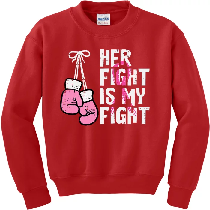 Breast Cancer Boxing Gloves Her Fight My Fight Women Kids Sweatshirt