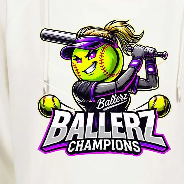 Ballerz Champions Womens Funnel Neck Pullover Hood