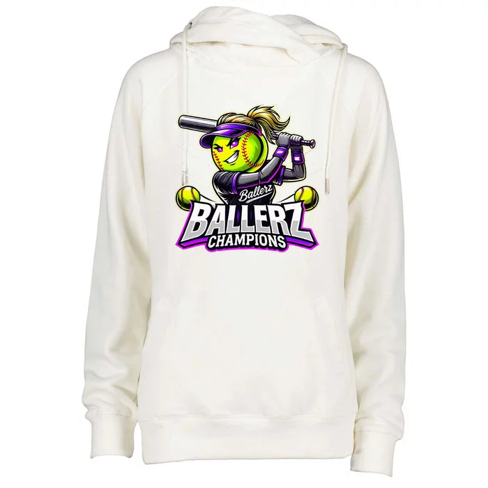 Ballerz Champions Womens Funnel Neck Pullover Hood