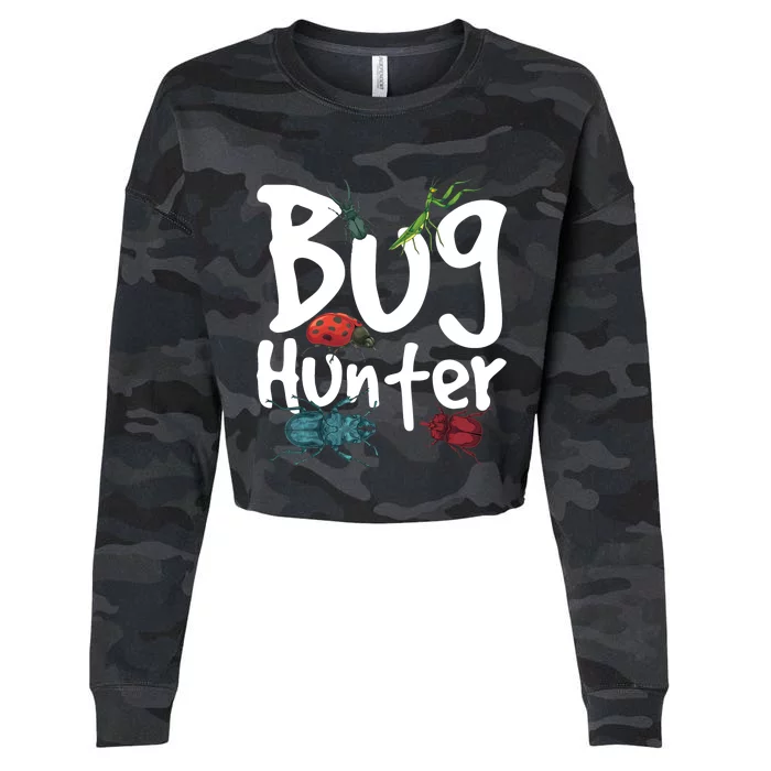 Bug Catcher Bug Hunter Insect Beetle Bug Cropped Pullover Crew