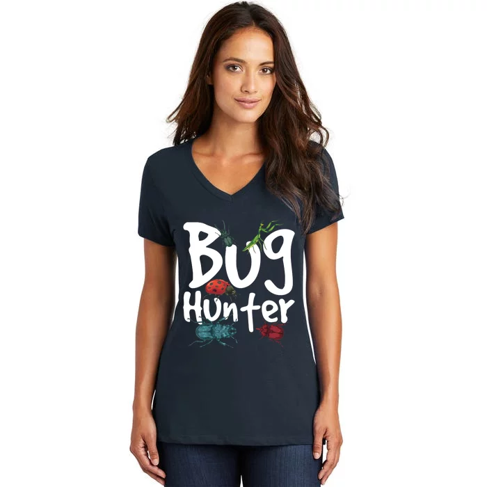 Bug Catcher Bug Hunter Insect Beetle Bug Women's V-Neck T-Shirt