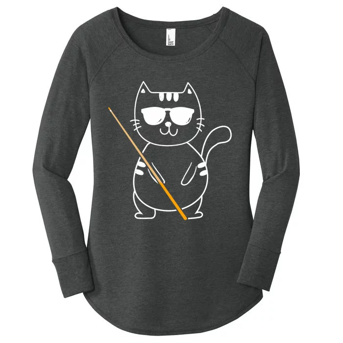 Billiard Cat Billiard Player Billard 8ball Pool Snooker Women's Perfect Tri Tunic Long Sleeve Shirt