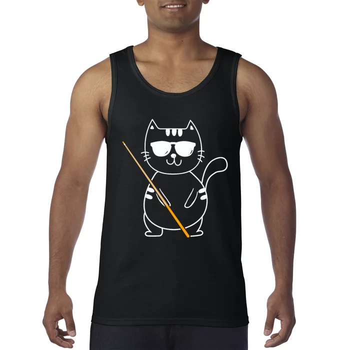 Billiard Cat Billiard Player Billard 8ball Pool Snooker Tank Top