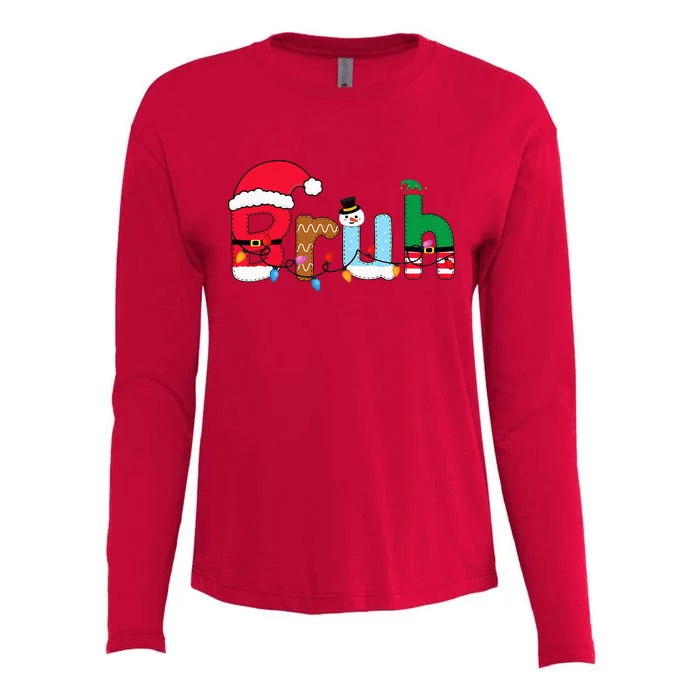 Bruh Christmas Womens Cotton Relaxed Long Sleeve T-Shirt