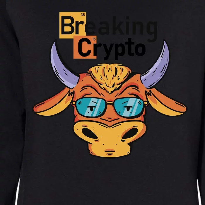 Breaking Crypto Bull Womens California Wash Sweatshirt