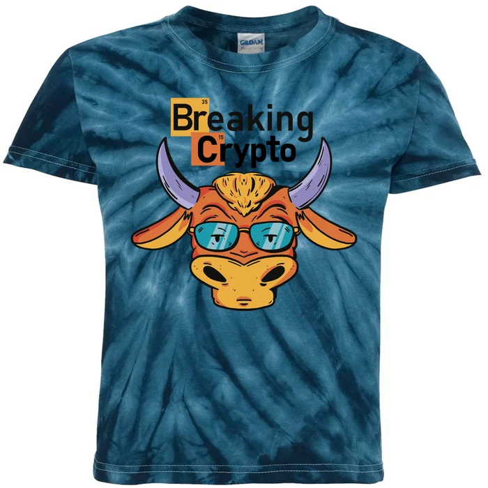 Breaking Crypto Bull Kids Tie-Dye T-Shirt