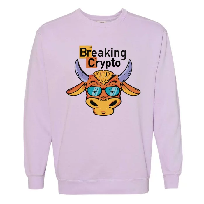 Breaking Crypto Bull Garment-Dyed Sweatshirt