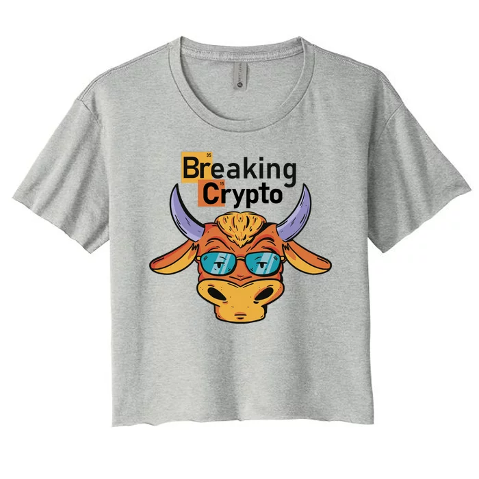 Breaking Crypto Bull Women's Crop Top Tee