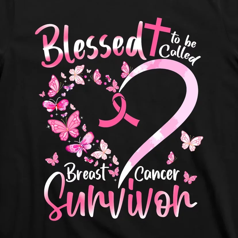 Breast Cancer Butterfly Blessed To Be Called Survivor T-Shirt