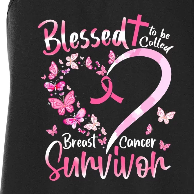 Breast Cancer Butterfly Blessed To Be Called Survivor Women's Racerback Tank