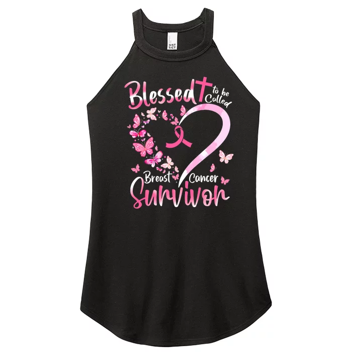 Breast Cancer Butterfly Blessed To Be Called Survivor Women’s Perfect Tri Rocker Tank