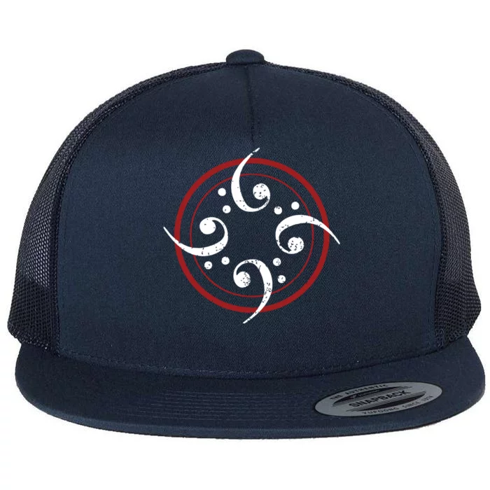 Bass Clef Bass Guitar Player Bassist Flat Bill Trucker Hat