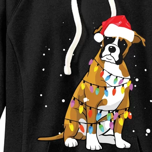 Boxer Christmas Boxer Dog Christmas Gift Women's Fleece Hoodie