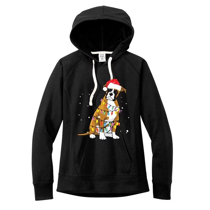 Boxer Christmas Boxer Dog Christmas Gift Women's Fleece Hoodie