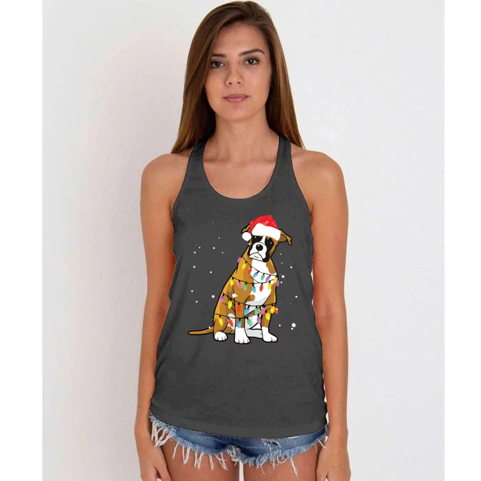 Boxer Christmas Boxer Dog Christmas Gift Women's Knotted Racerback Tank