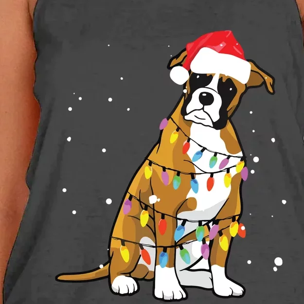 Boxer Christmas Boxer Dog Christmas Gift Women's Knotted Racerback Tank