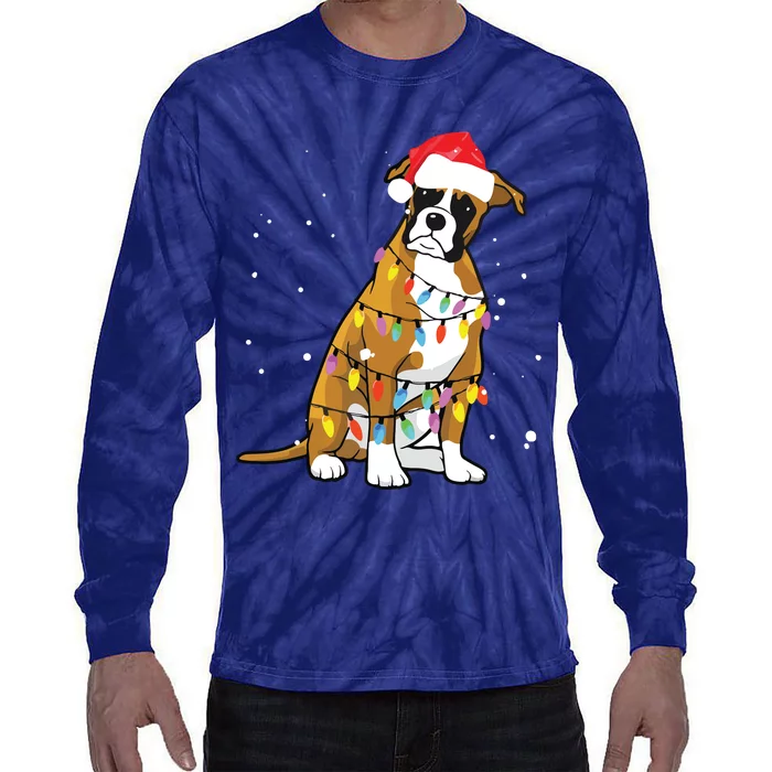 Boxer Christmas Boxer Dog Christmas Gift Tie-Dye Long Sleeve Shirt