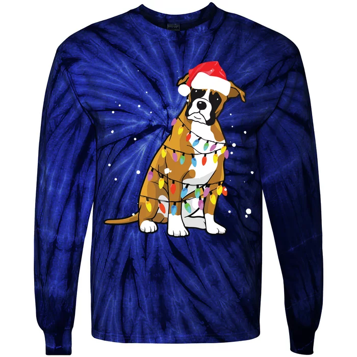 Boxer Christmas Boxer Dog Christmas Gift Tie-Dye Long Sleeve Shirt