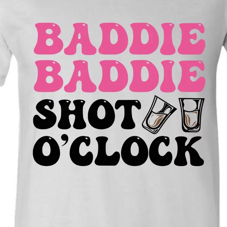 Baddies Caribbean Baddie Baddie Shot O Clock V-Neck T-Shirt