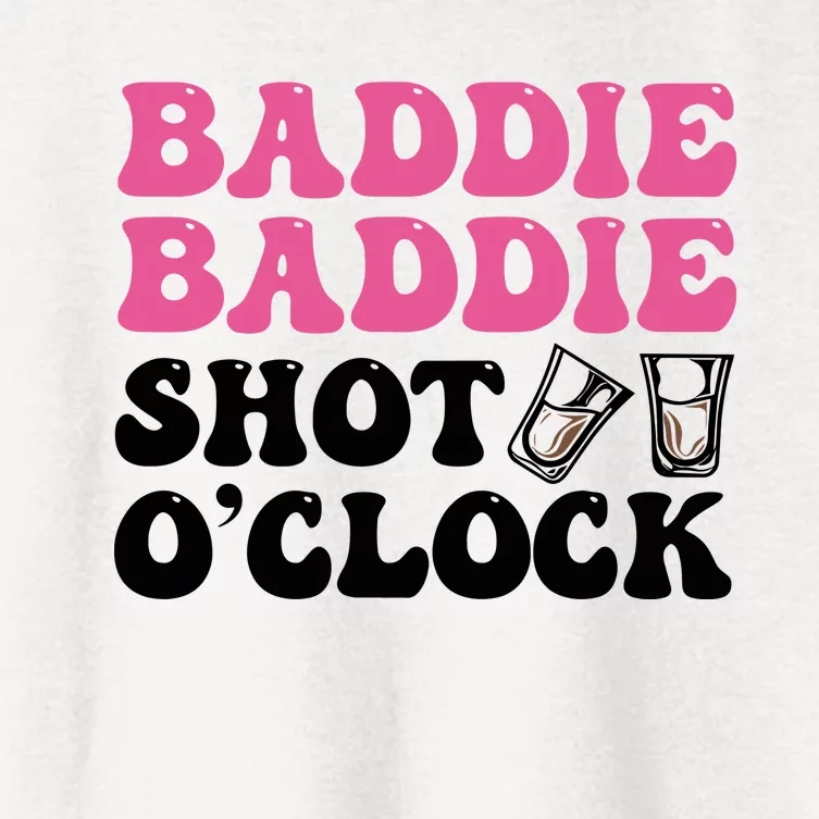 Baddies Caribbean Baddie Baddie Shot O Clock Women's Crop Top Tee