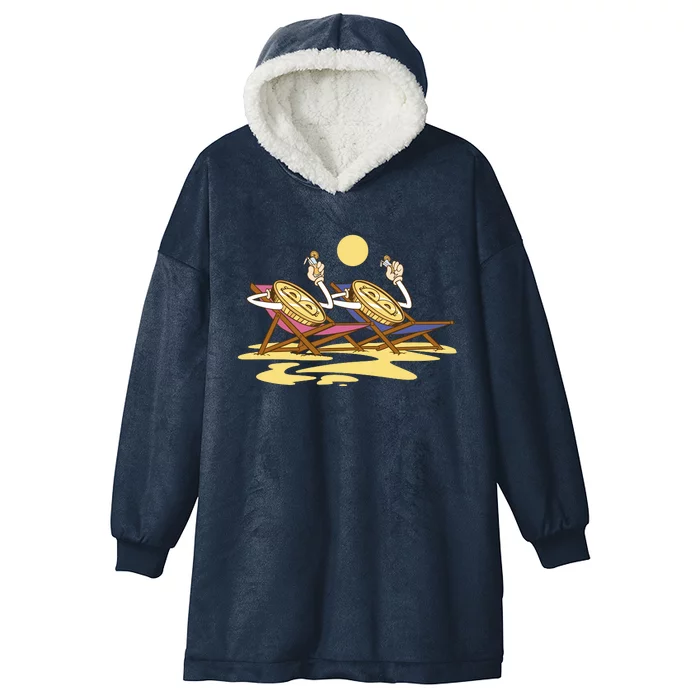 Bitcoin Crypto Beach Vacation Hooded Wearable Blanket