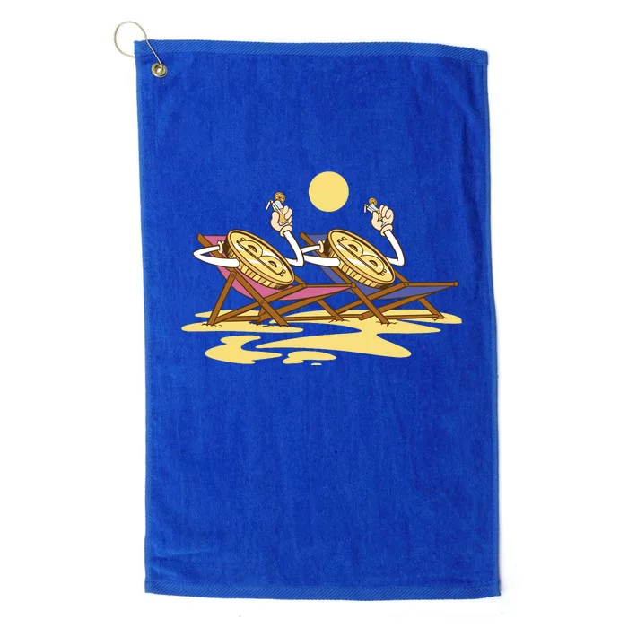 Bitcoin Crypto Beach Vacation Platinum Collection Golf Towel