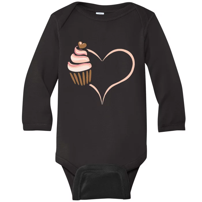 Baking Cupcake Cute Bakery Muffin Baking Cooking Baby Long Sleeve Bodysuit