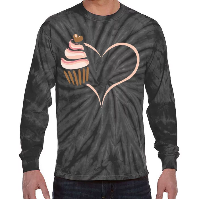 Baking Cupcake Cute Bakery Muffin Baking Cooking Tie-Dye Long Sleeve Shirt