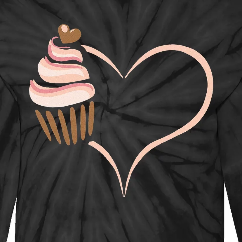 Baking Cupcake Cute Bakery Muffin Baking Cooking Tie-Dye Long Sleeve Shirt