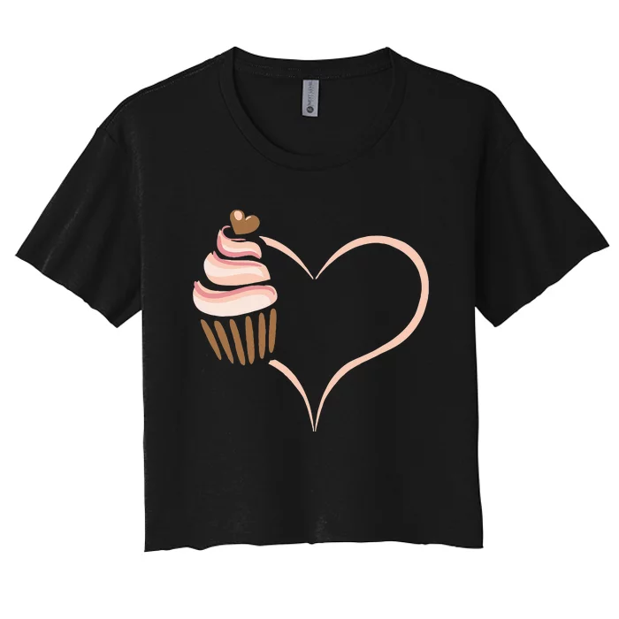 Baking Cupcake Cute Bakery Muffin Baking Cooking Women's Crop Top Tee