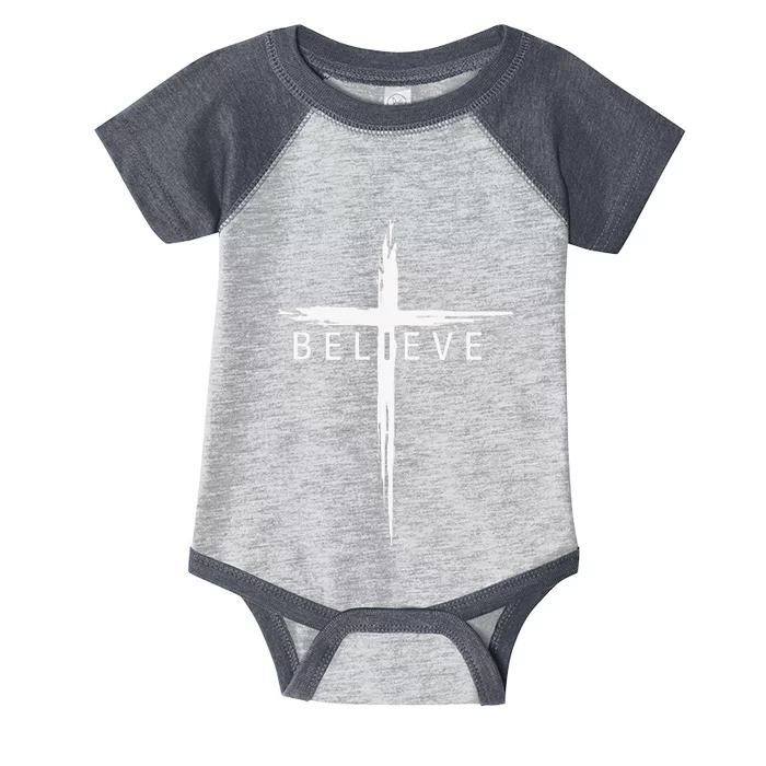 Believe Christian Cross Jesus Christ Christians Infant Baby Jersey Bodysuit