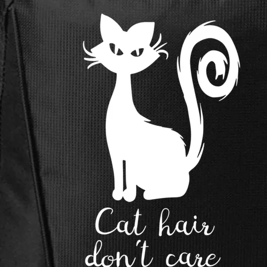 Black Cute Cat Hair Dont Care Funny Halloween Meaningful Gift City Backpack