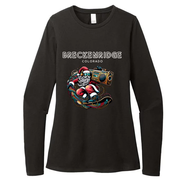 Breckenridge Colorado Cool Snowboard Christmas Santa Gift Womens CVC Long Sleeve Shirt