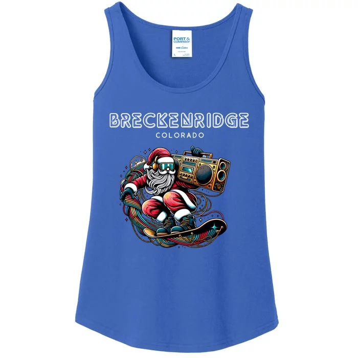 Breckenridge Colorado Cool Snowboard Christmas Santa Gift Ladies Essential Tank